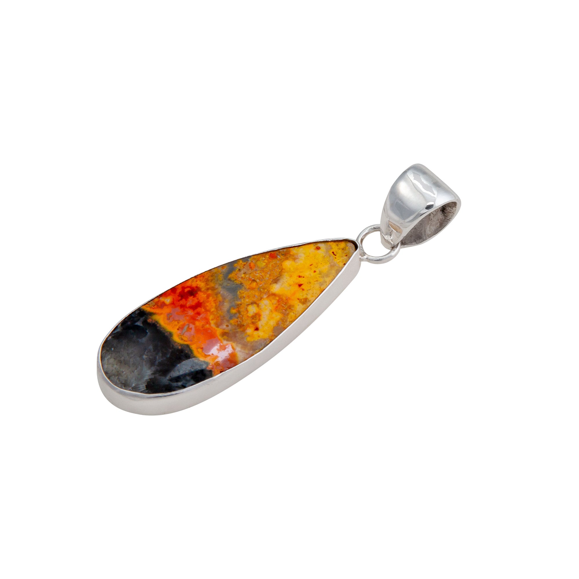 Sterling Silver Bumblebee Jasper Teardrop Pendant | Charles Albert Jewelry