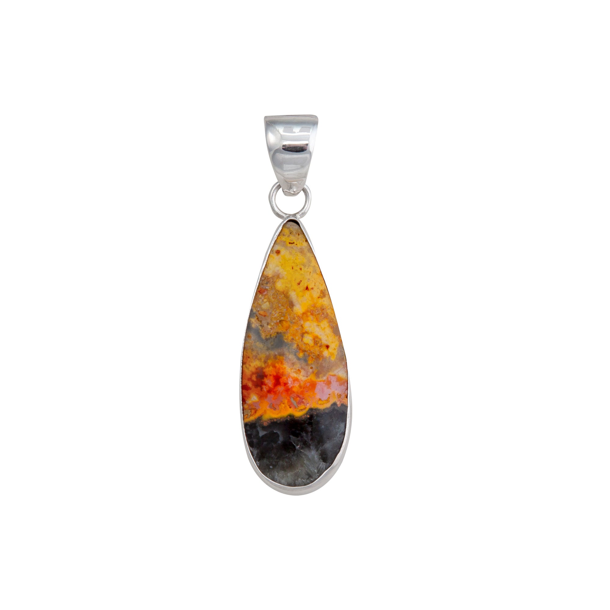 Sterling Silver Bumblebee Jasper Teardrop Pendant | Charles Albert Jewelry