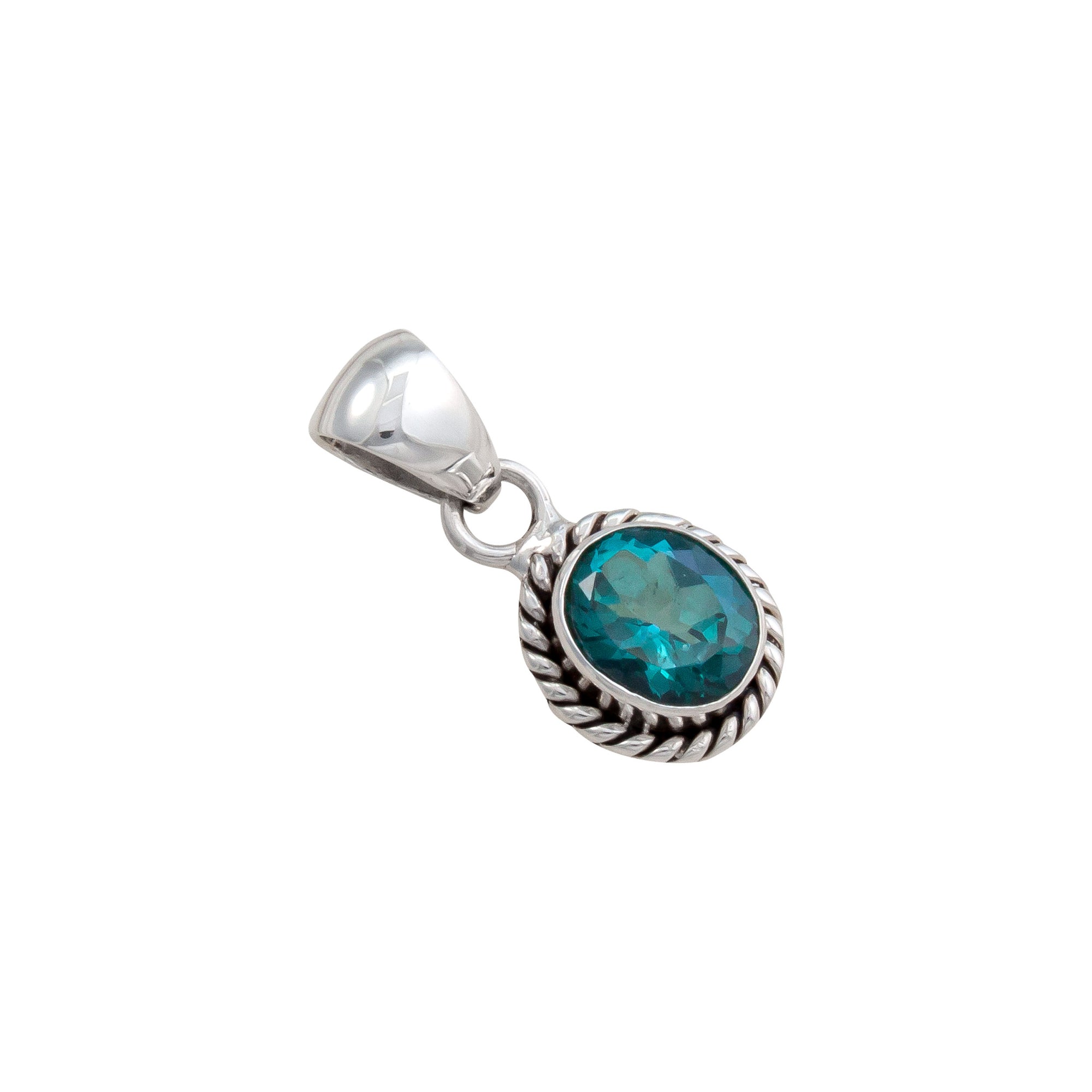 Sterling Silver Chrome Dioptase Rope Pendant | Charles Albert Jewelry