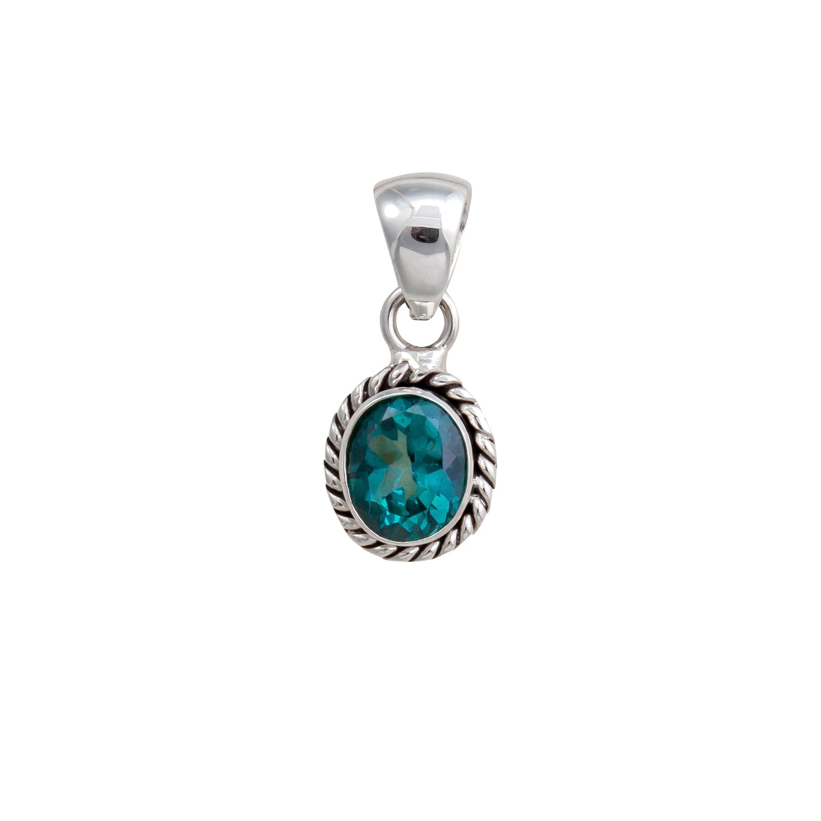 Sterling Silver Chrome Dioptase Rope Pendant | Charles Albert Jewelry