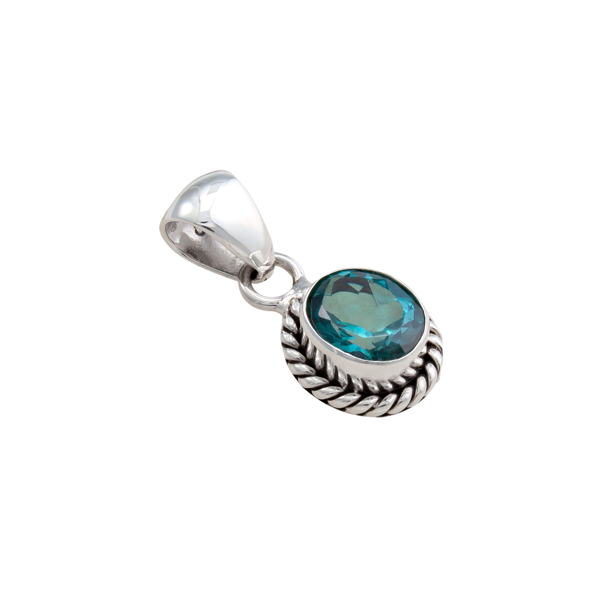 Sterling Silver Chrome Dioptase Rope Pendant | Charles Albert Jewelry