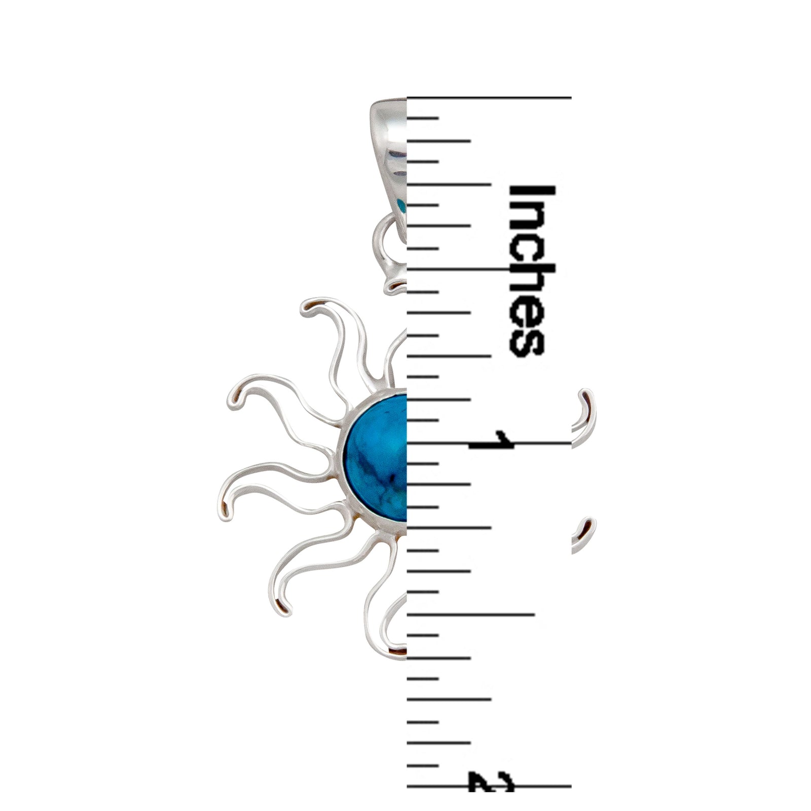 Sterling Silver Chrysocolla Sun Pendant | Charles Albert Jewelry