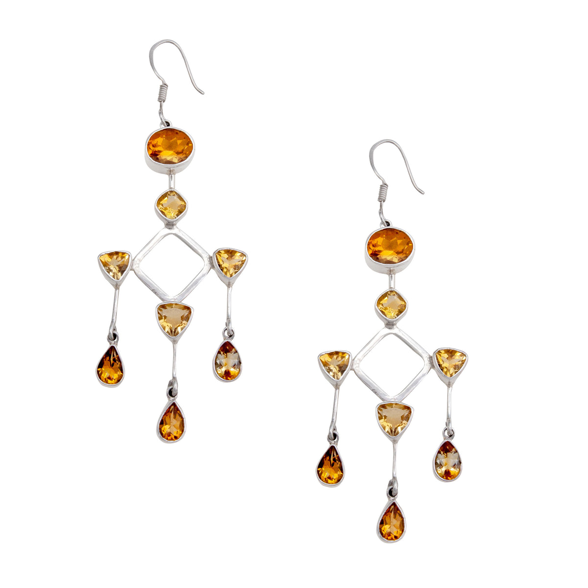 Sterling Silver Citrine Chandelier Post Earrings | Charles Albert Jewelry