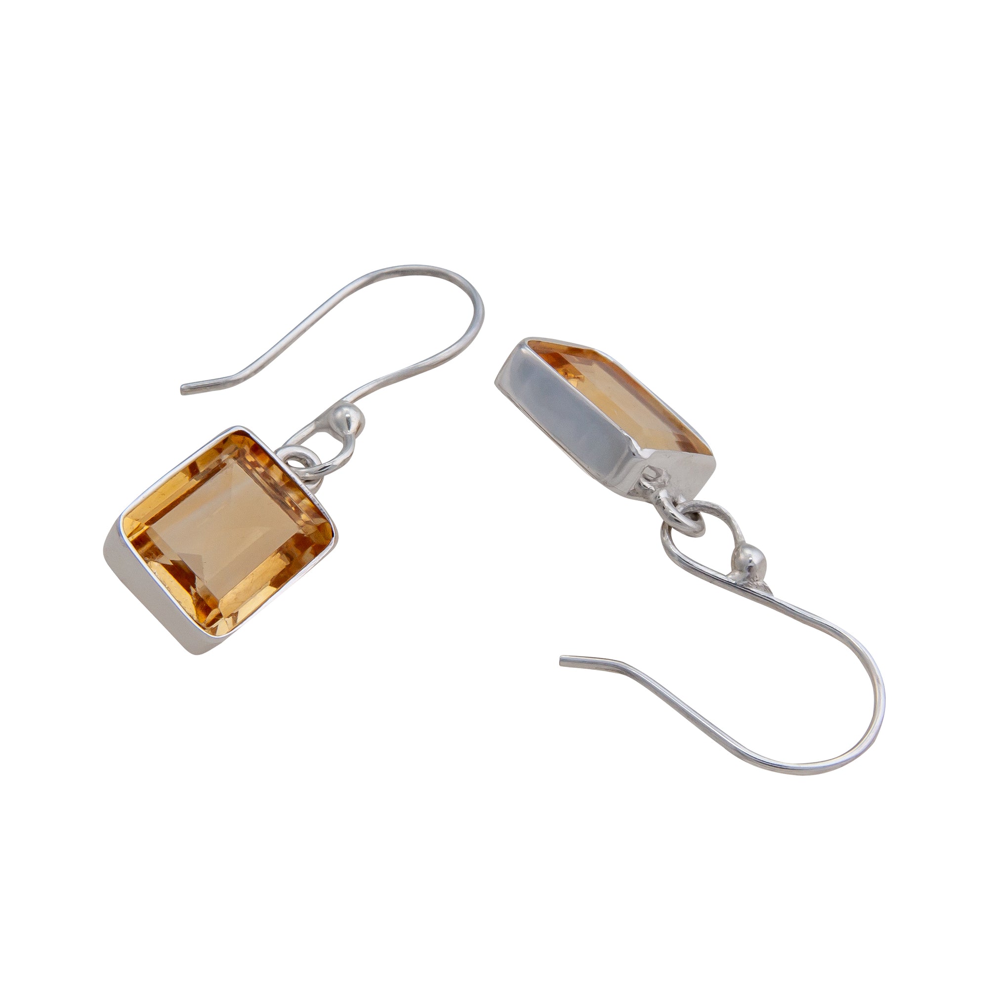 Sterling Silver Citrine Drop Earrings | Charles Albert Jewelry