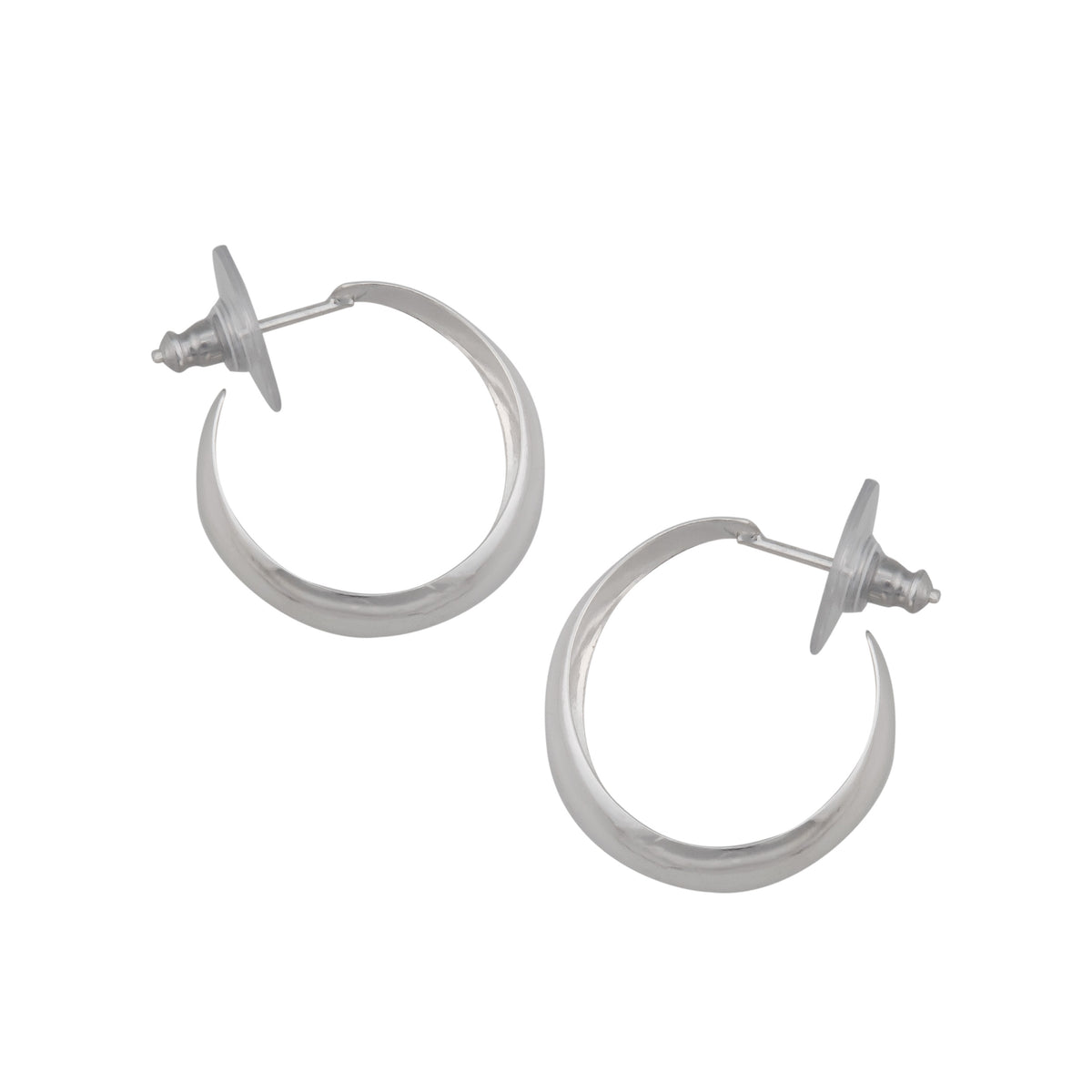 Sterling Silver Dome Hoop Petite Post Earrings | Charles Albert Jewelry