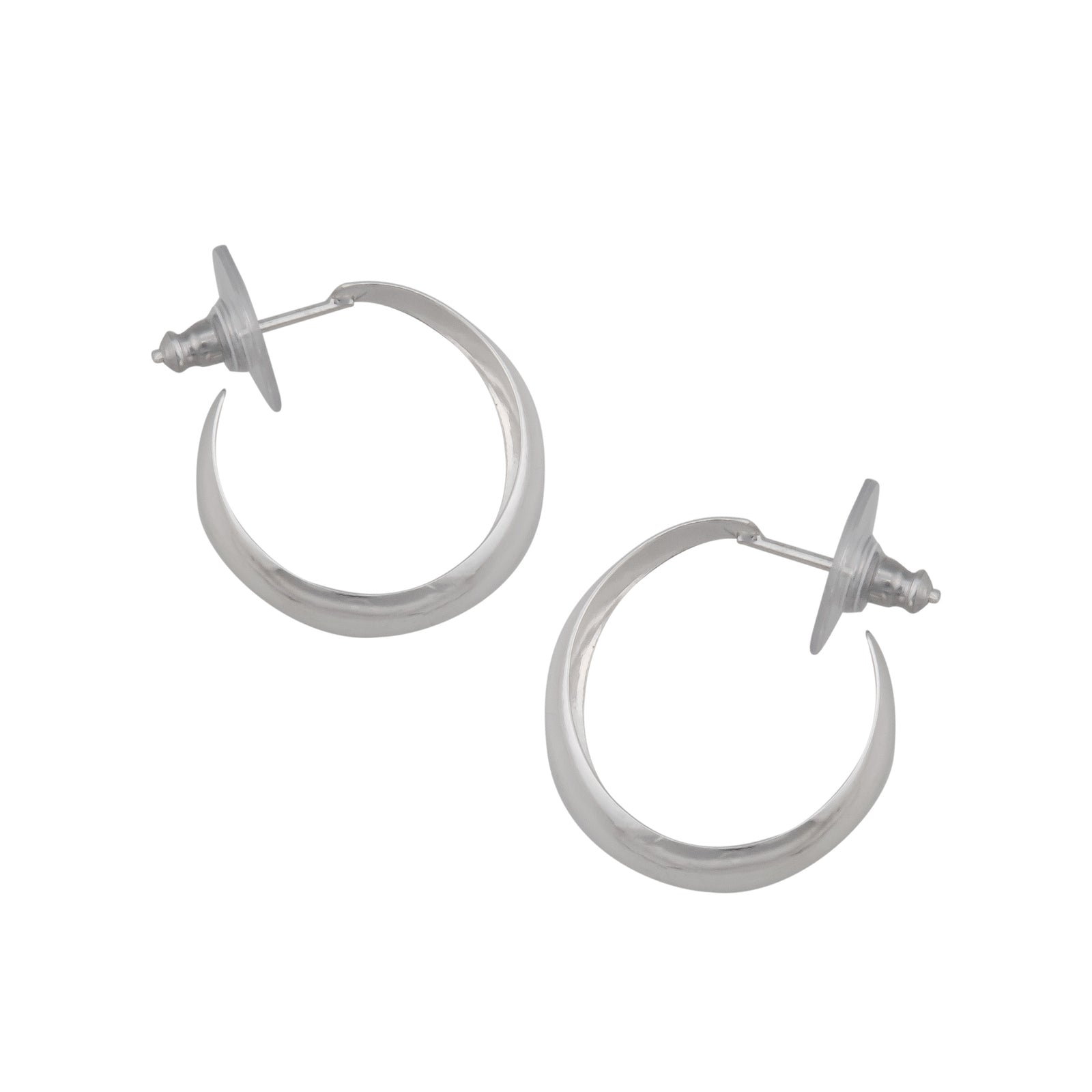 Sterling Silver Dome Hoop Petite Post Earrings | Charles Albert Jewelry