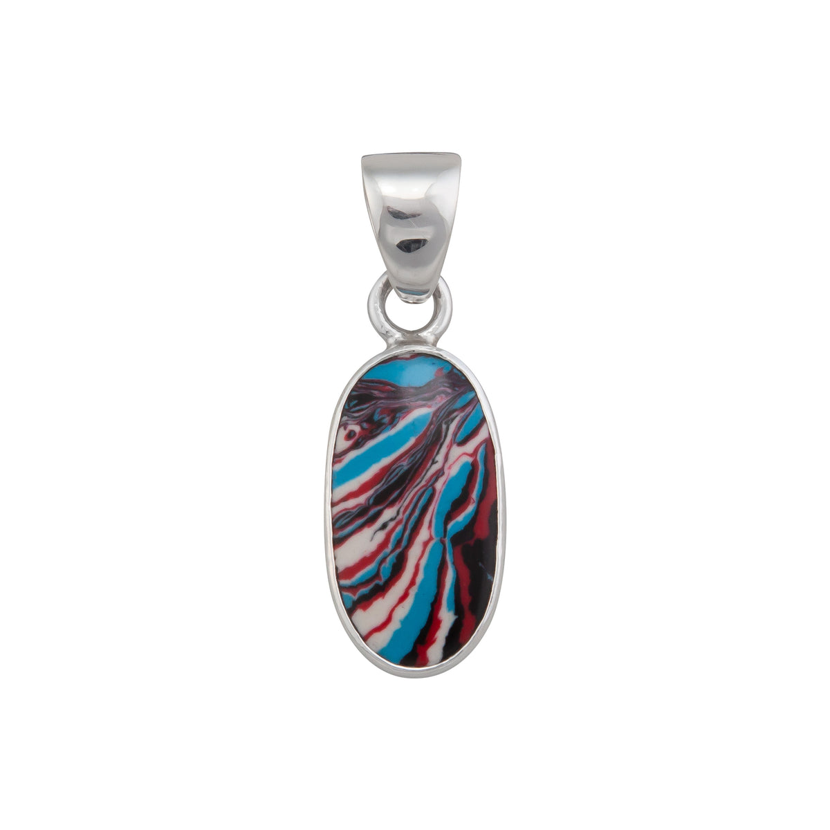 Sterling Silver Fordite Pendant | Charles Albert Jewelry