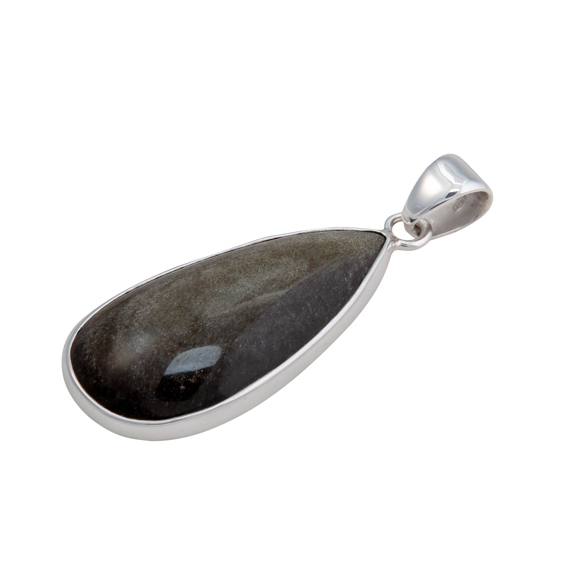 Sterling Silver Gold Sheen Obsidian Pendant | Charles Albert Jewelry