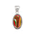 Sterling Silver Green Fordite Oval Rope Pendant | Charles Albert Jewelry