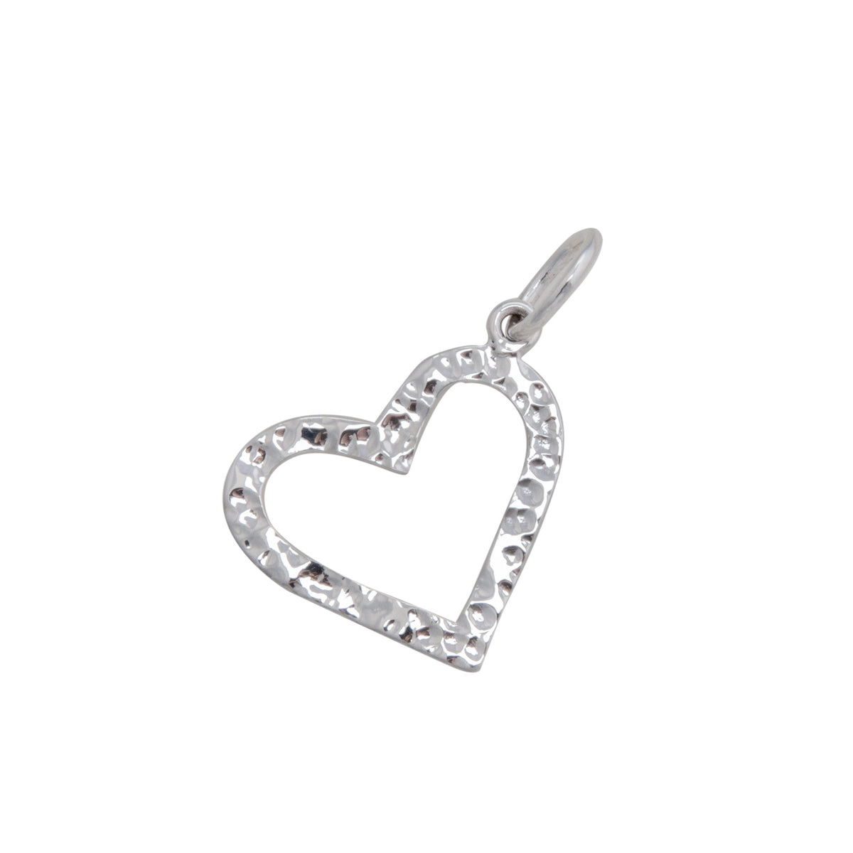 Sterling Silver Hammered Heart Charm Pendant | Charles Albert Jewelry
