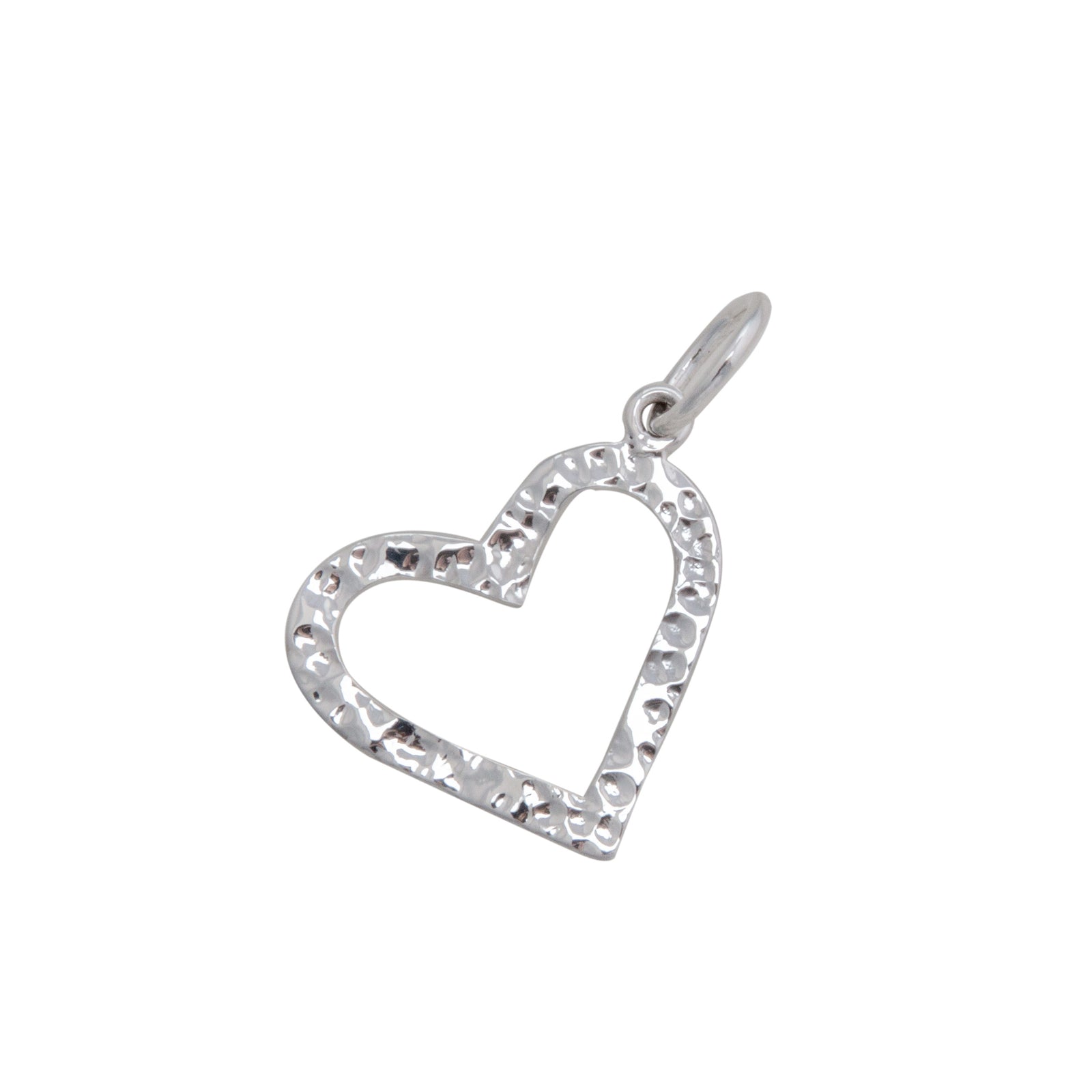 Sterling Silver Hammered Heart Charm Pendant | Charles Albert Jewelry