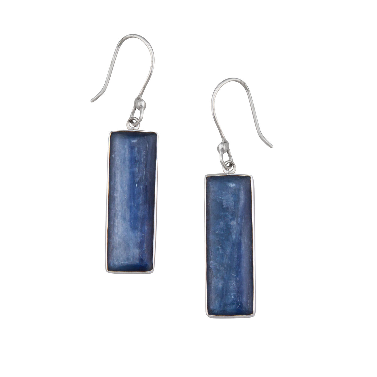 Sterling Silver Kyanite Rectangle Drop Earrings | Charles Albert Jewelry