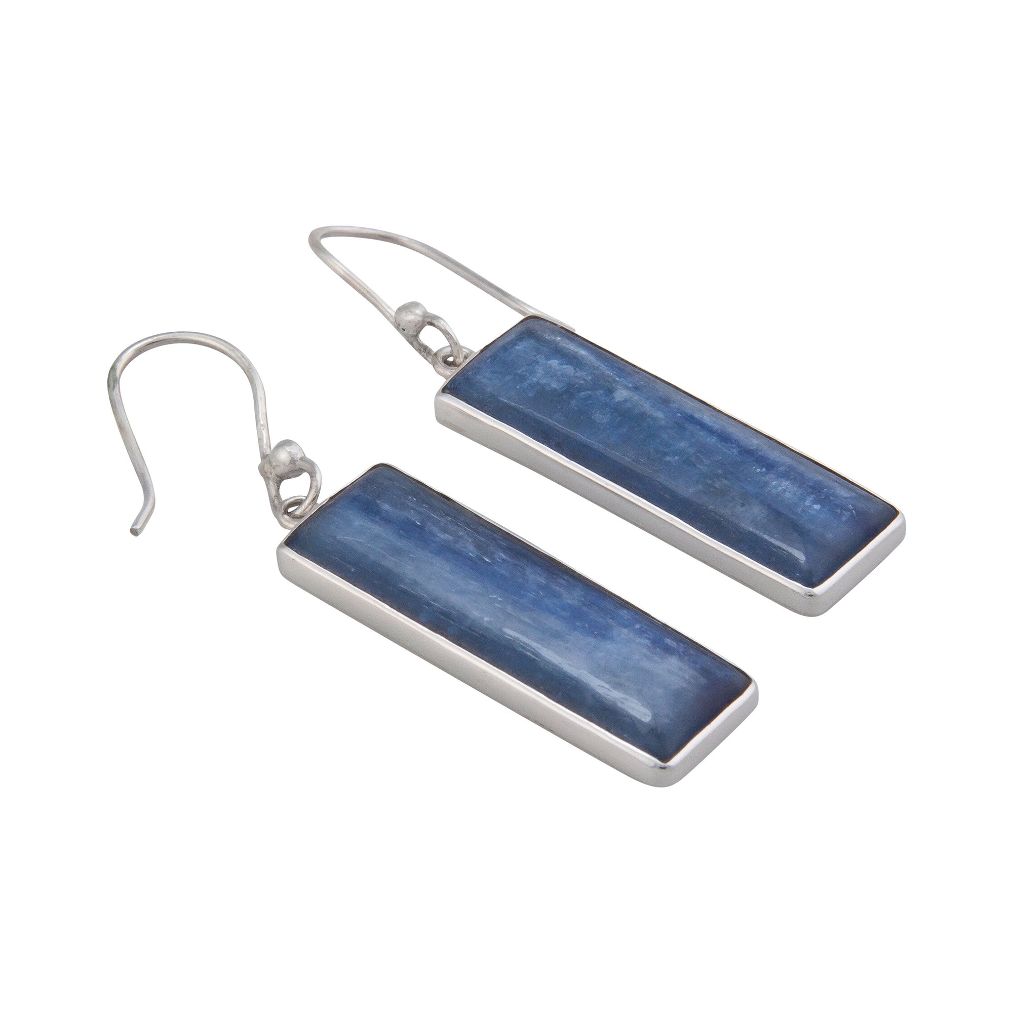 Sterling Silver Kyanite Rectangle Drop Earrings | Charles Albert Jewelry