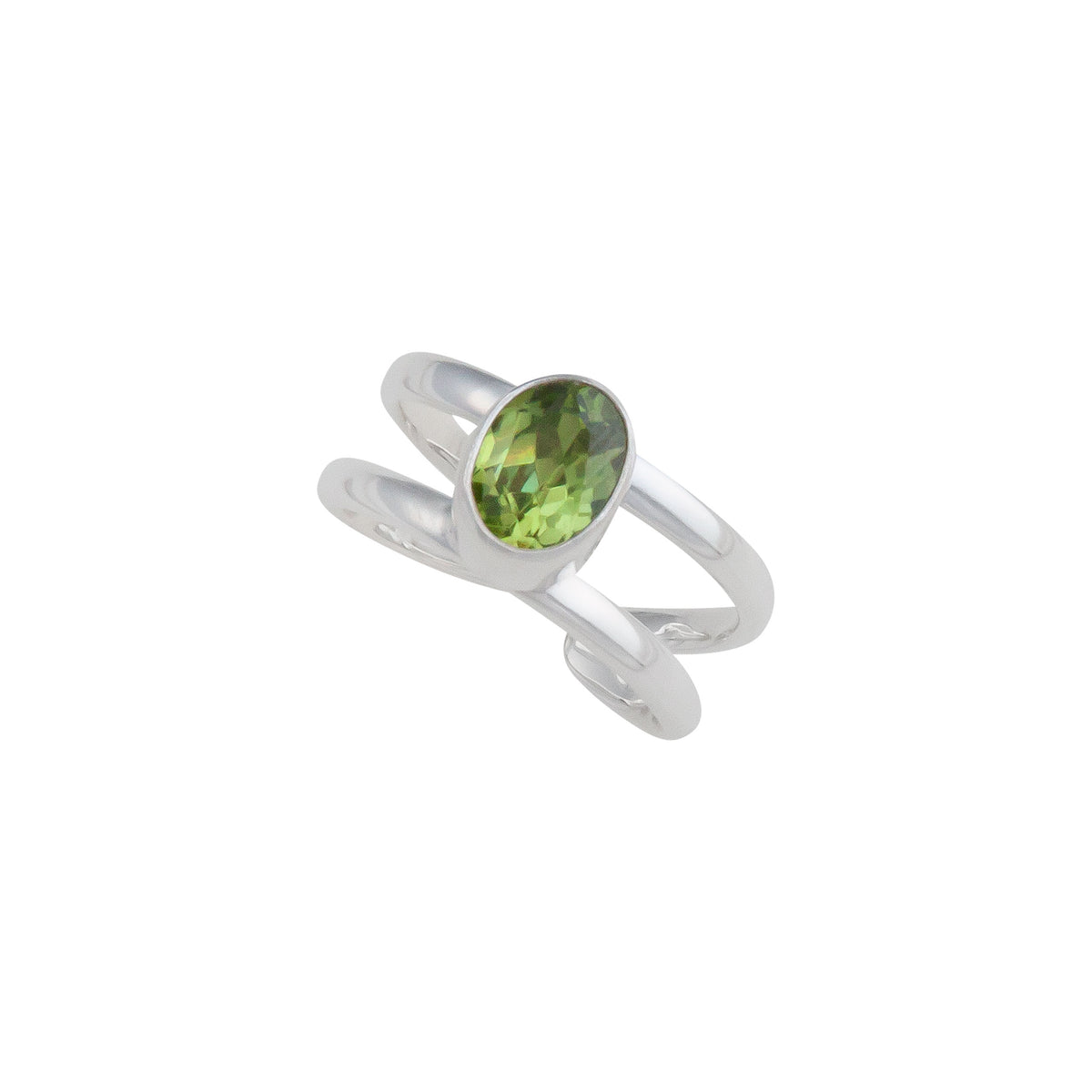 Sterling Silver Lab Created Peridot Cuff Ring | Charles Albert Jewelry