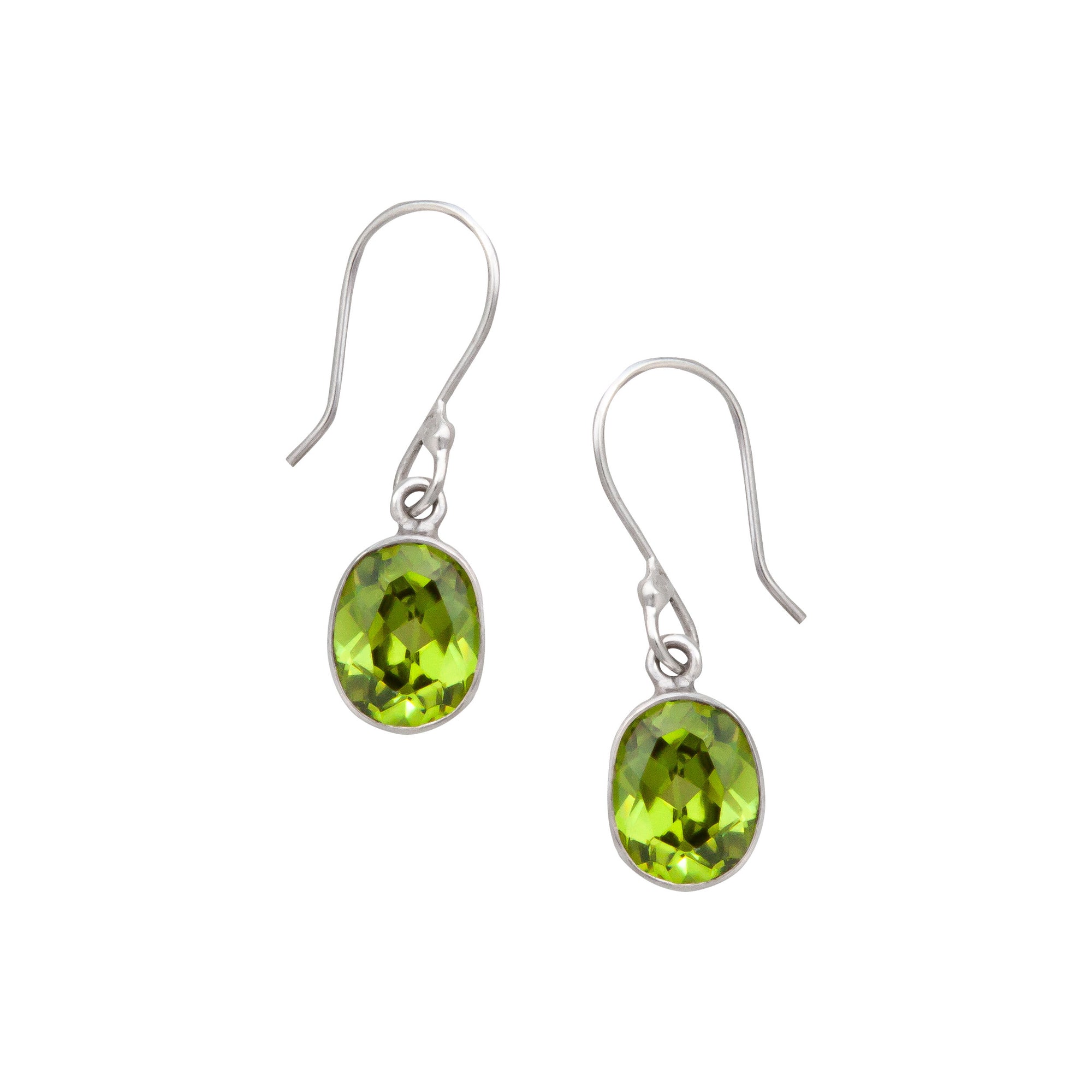 Sterling Silver Lab Created Peridot Drop Earrings | Charles Albert Jewelry