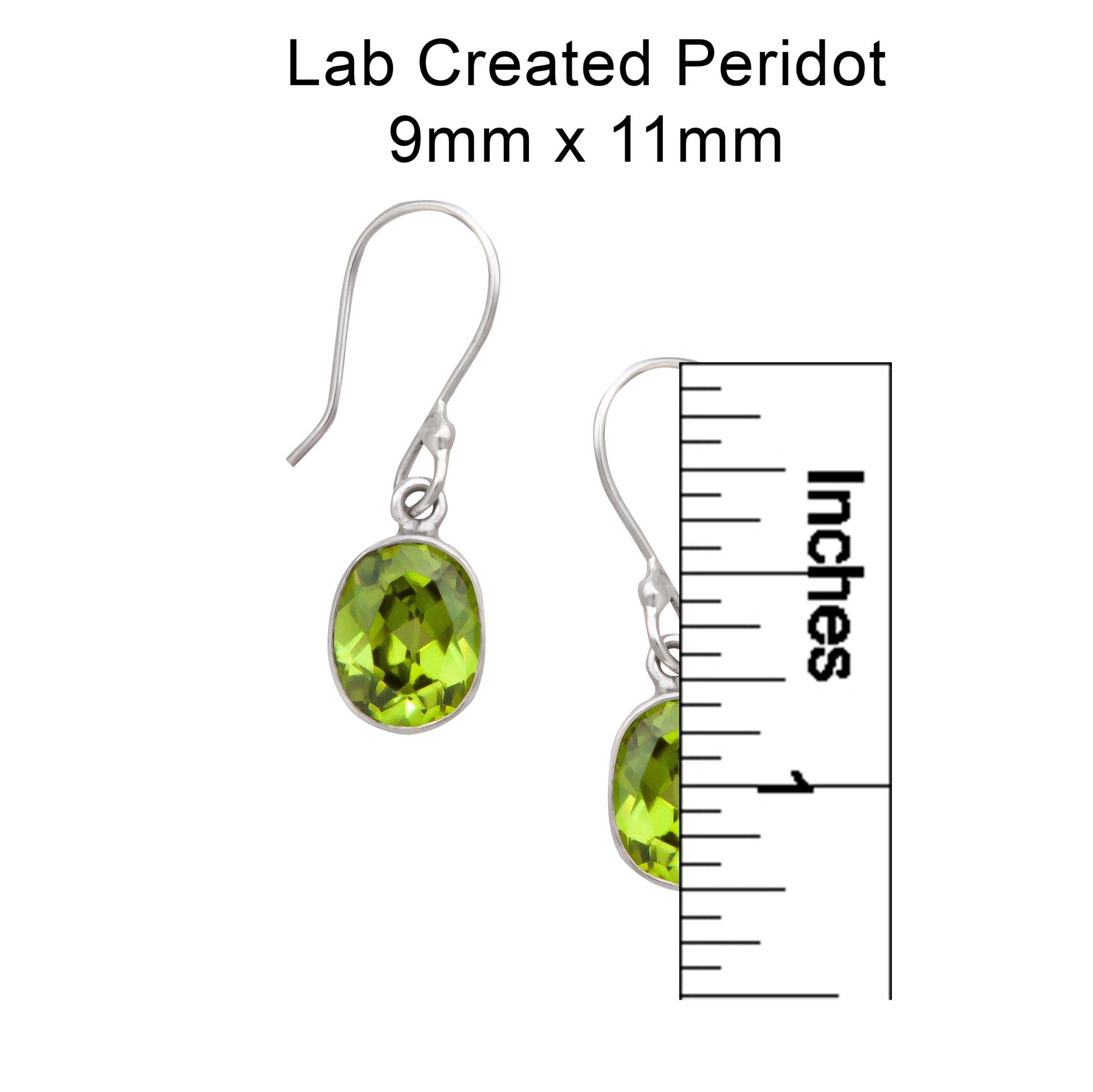 Sterling Silver Lab Created Peridot Drop Earrings | Charles Albert Jewelry