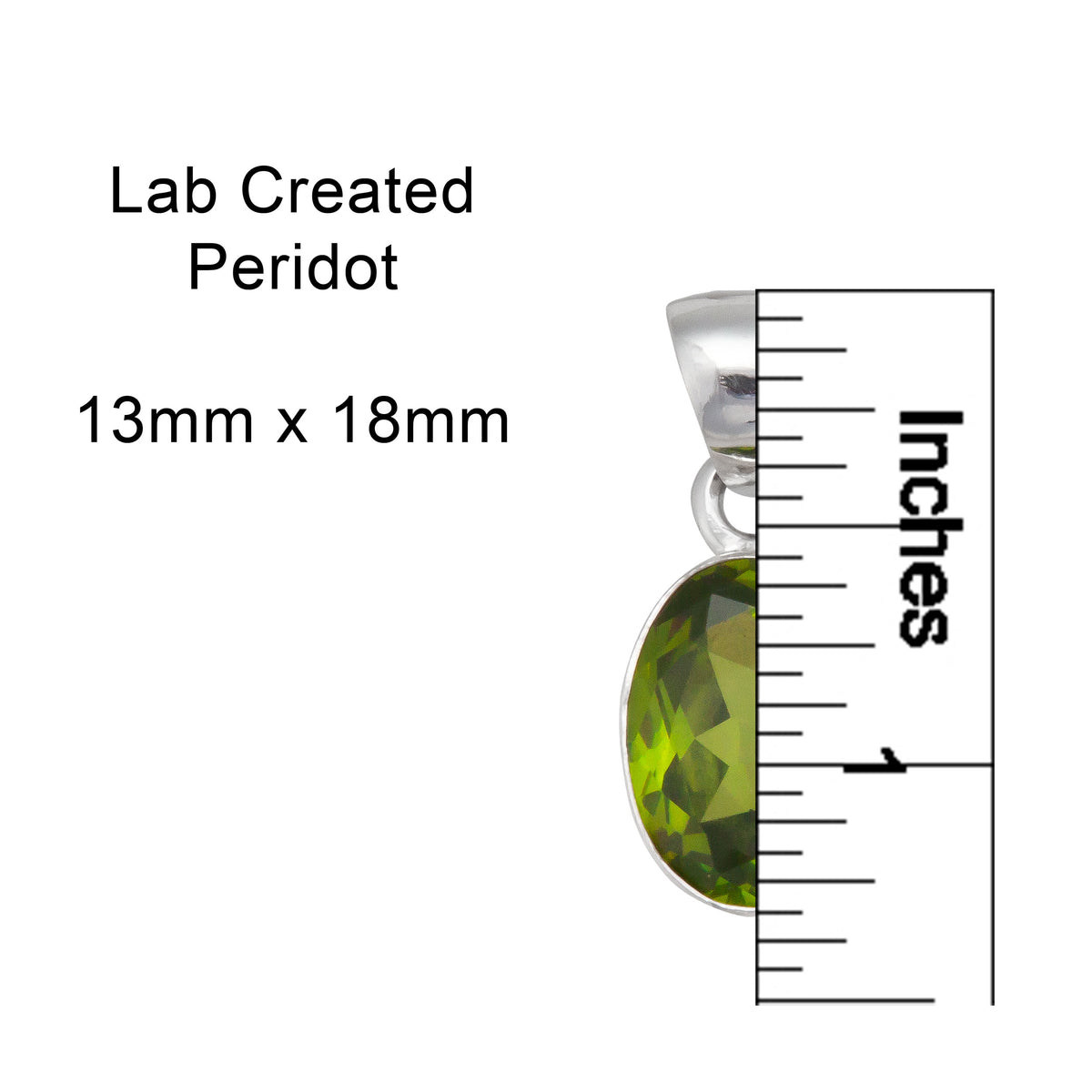 Sterling Silver Lab Created Peridot Oval Pendant | Charles Albert Jewelry