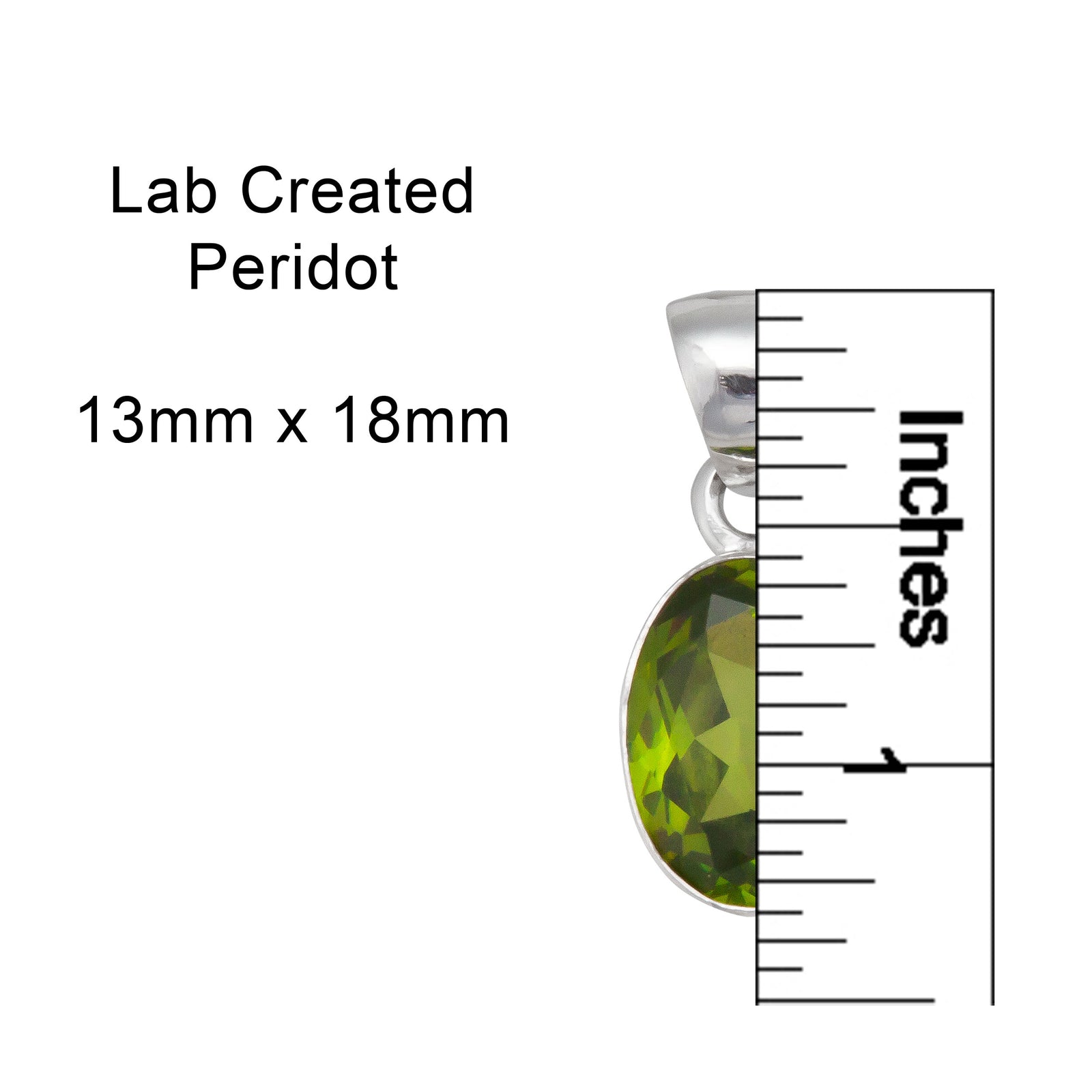 Sterling Silver Lab Created Peridot Oval Pendant | Charles Albert Jewelry