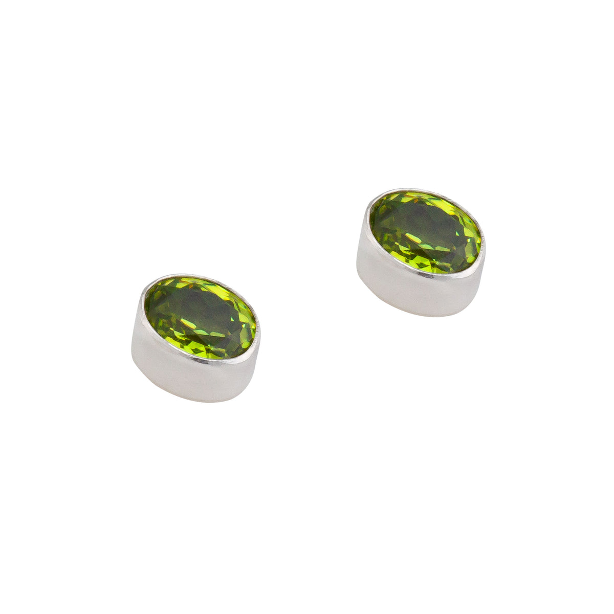 Sterling Silver Lab Created Peridot Post Earrings | Charles Albert Jewelry