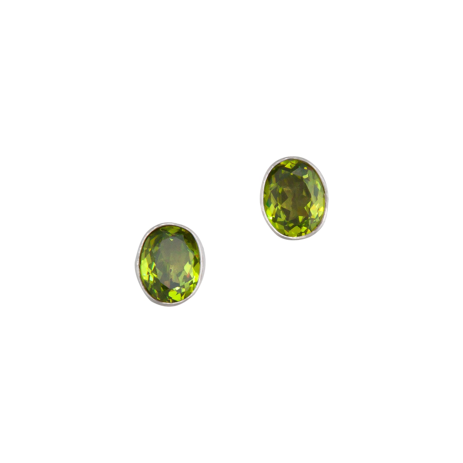 Sterling Silver Lab Created Peridot Post Earrings | Charles Albert Jewelry
