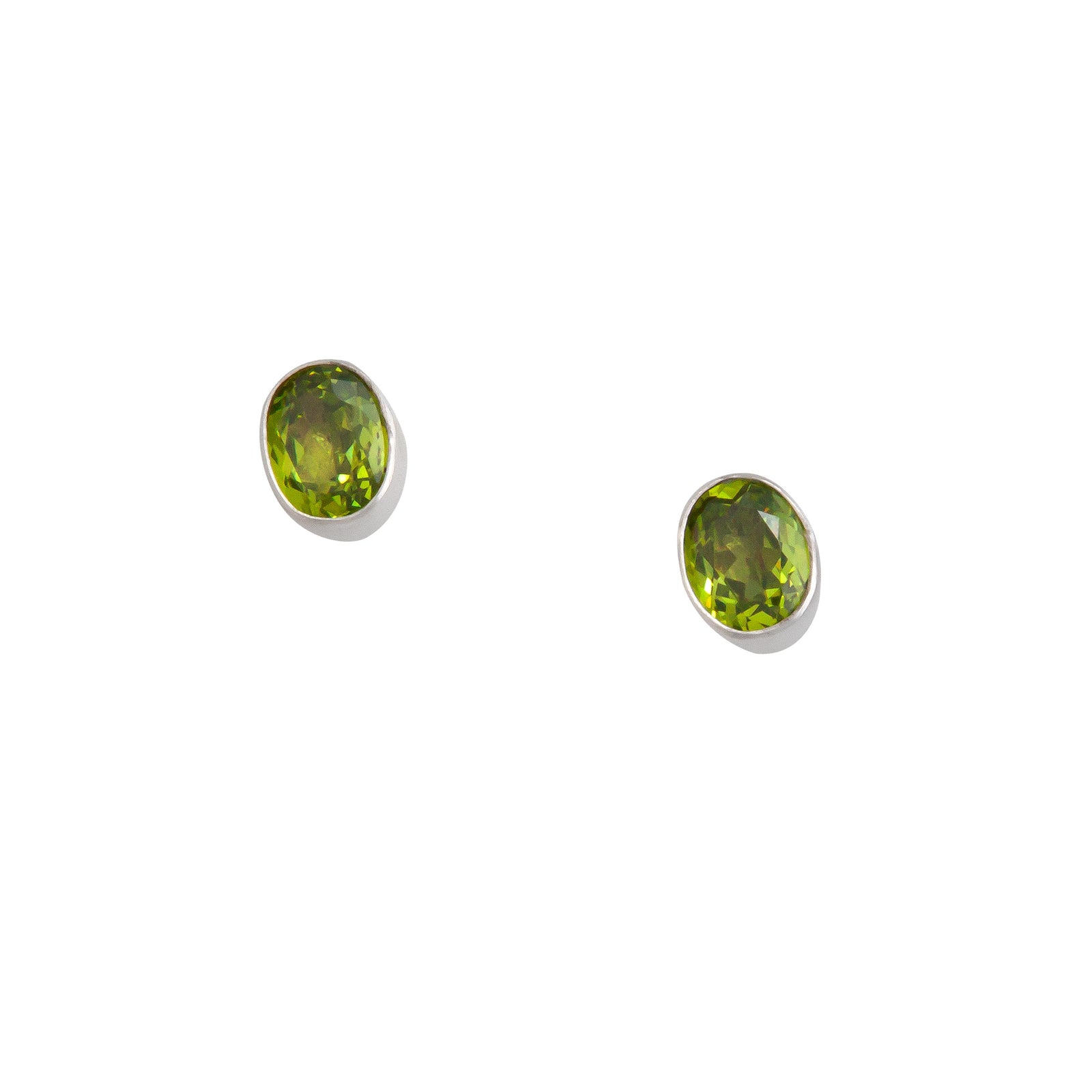 Sterling Silver Lab Created Peridot Post Earrings | Charles Albert Jewelry