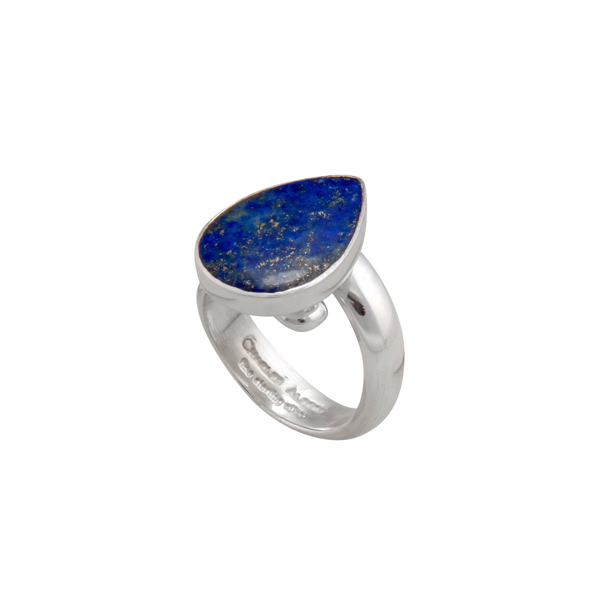 Sterling Silver Lapis Lazuli Teardrop Adjustable Ring | Charles Albert Jewelry