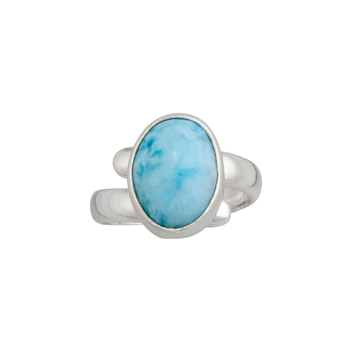 Sterling Silver Larimar Oval Adjustable Ring | Charles Albert Jewelry