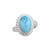 Sterling Silver Larimar Oval Rope Adjustable Ring | Charles Albert Jewelry