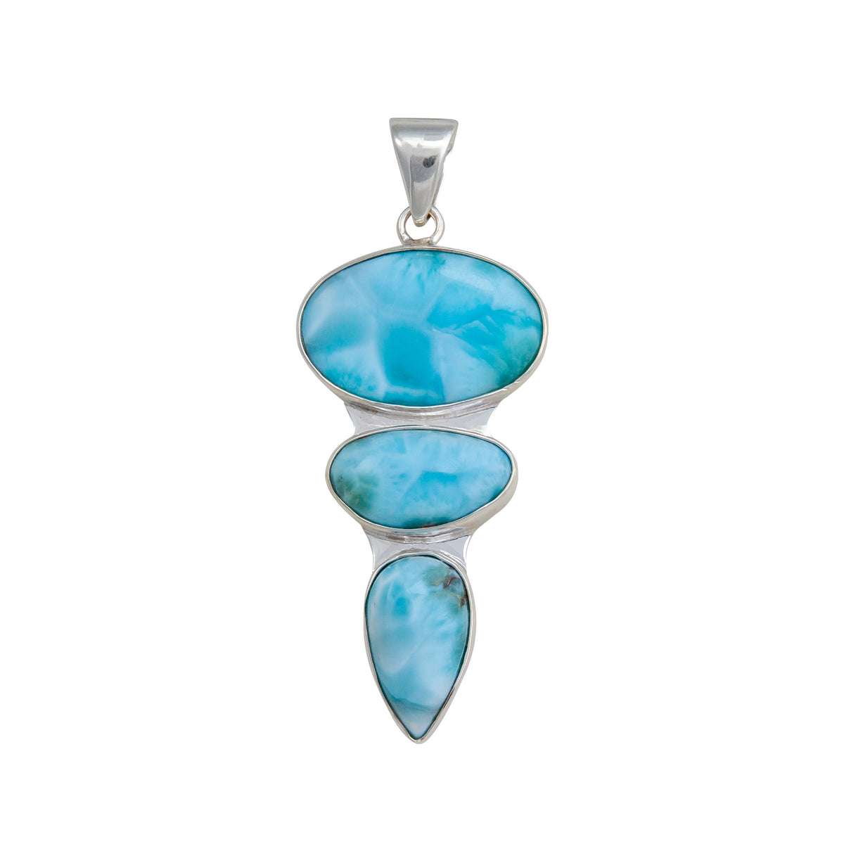 Sterling Silver Larimar Triple Pendant | Charles Albert Jewelry