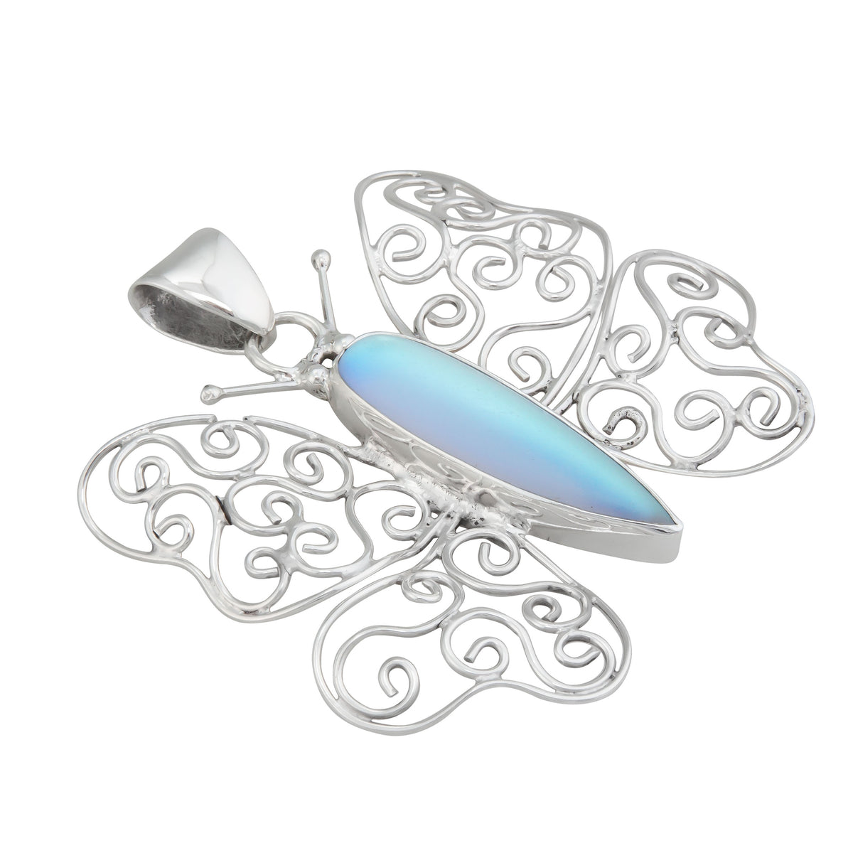 Sterling Silver Luminite Butterfly Pendant | Charles Albert Jewelry