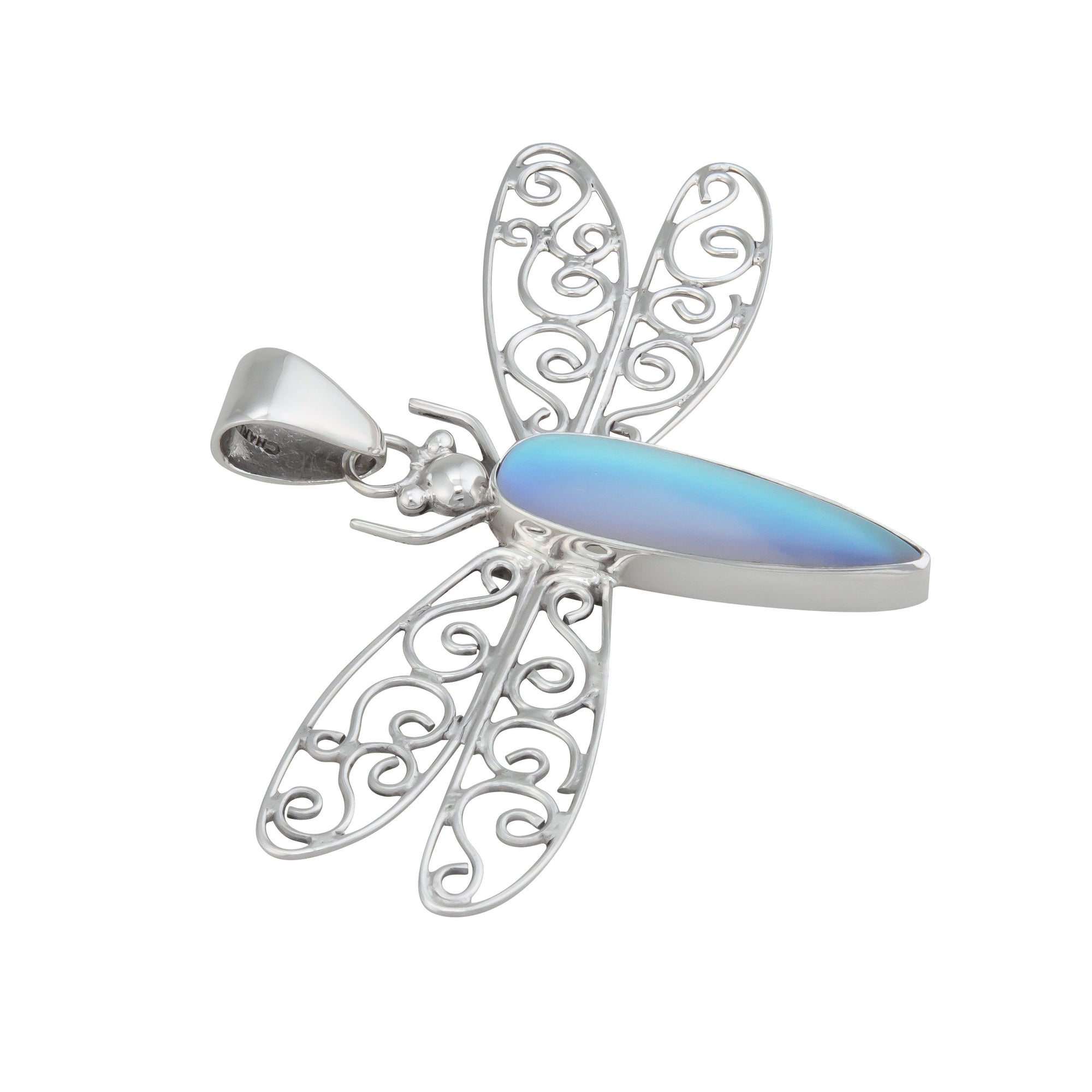 Sterling Silver Luminite Dragonfly Pendant | Charles Albert Jewelry