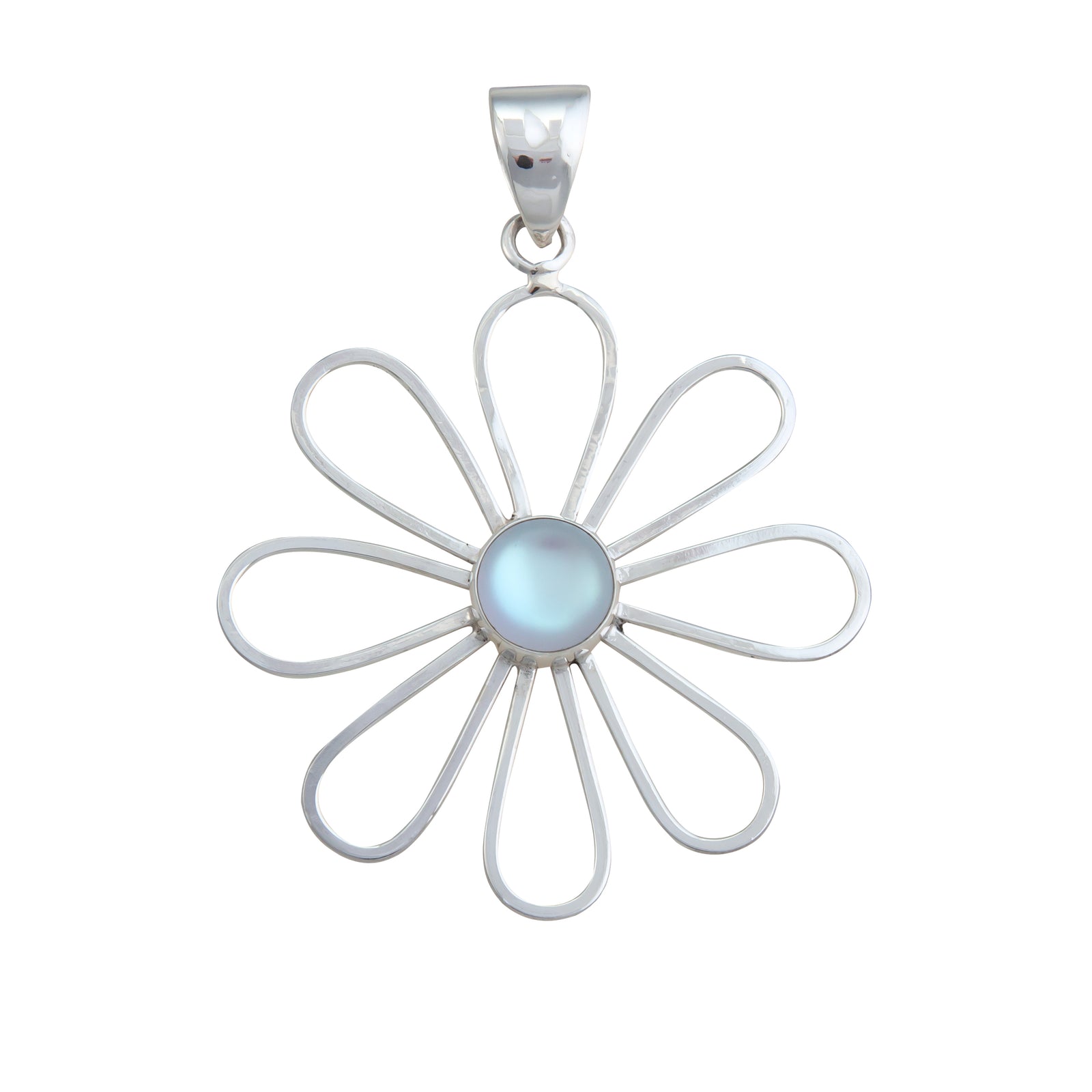 Sterling Silver Luminite Flower Pendant | Charles Albert Jewelry