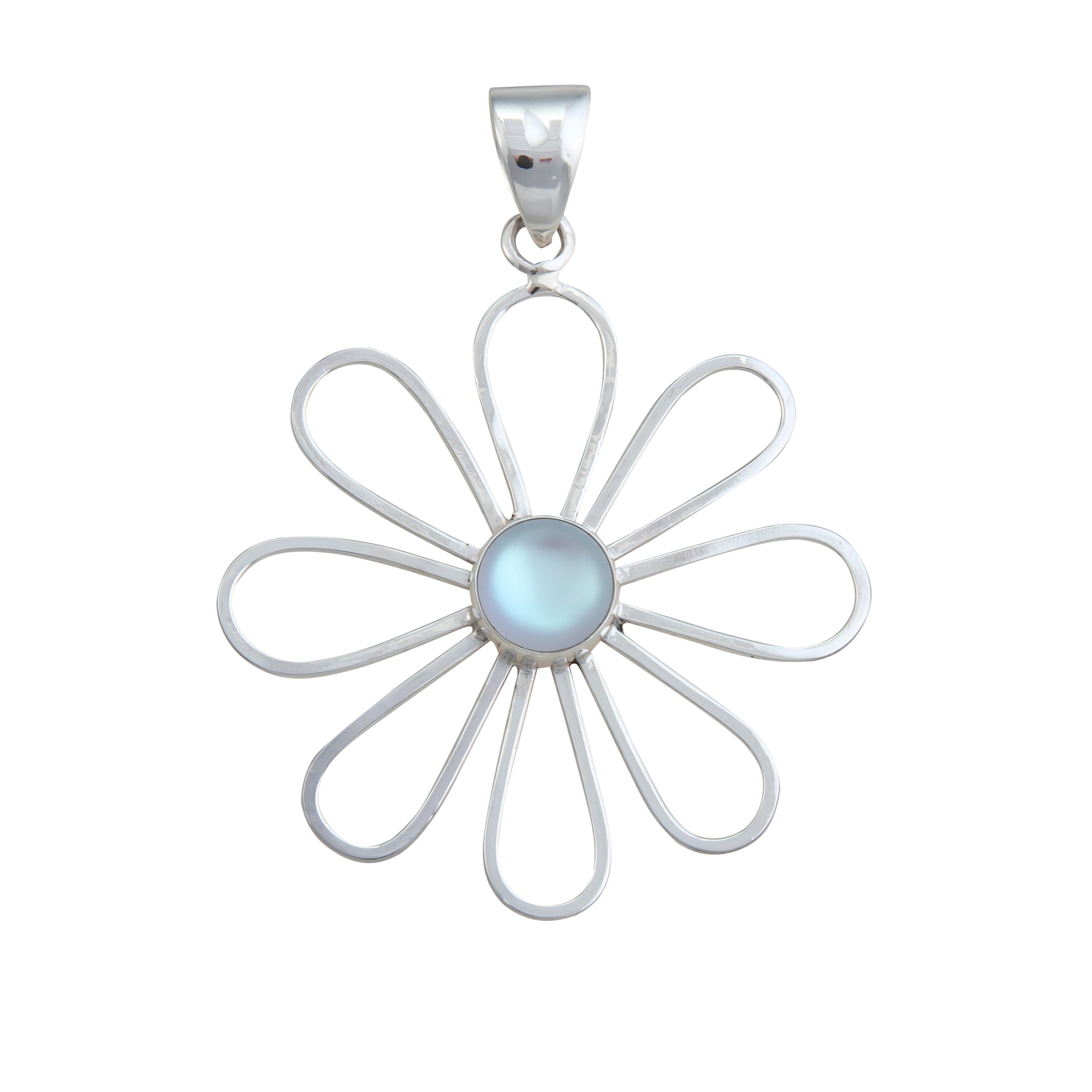 Sterling Silver Luminite Flower Pendant | Charles Albert Jewelry