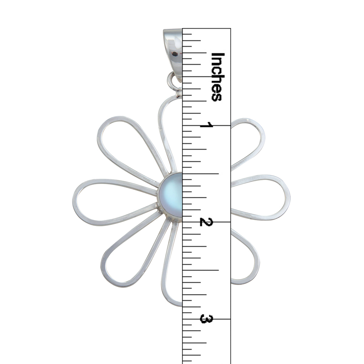 Sterling Silver Luminite Flower Pendant | Charles Albert Jewelry