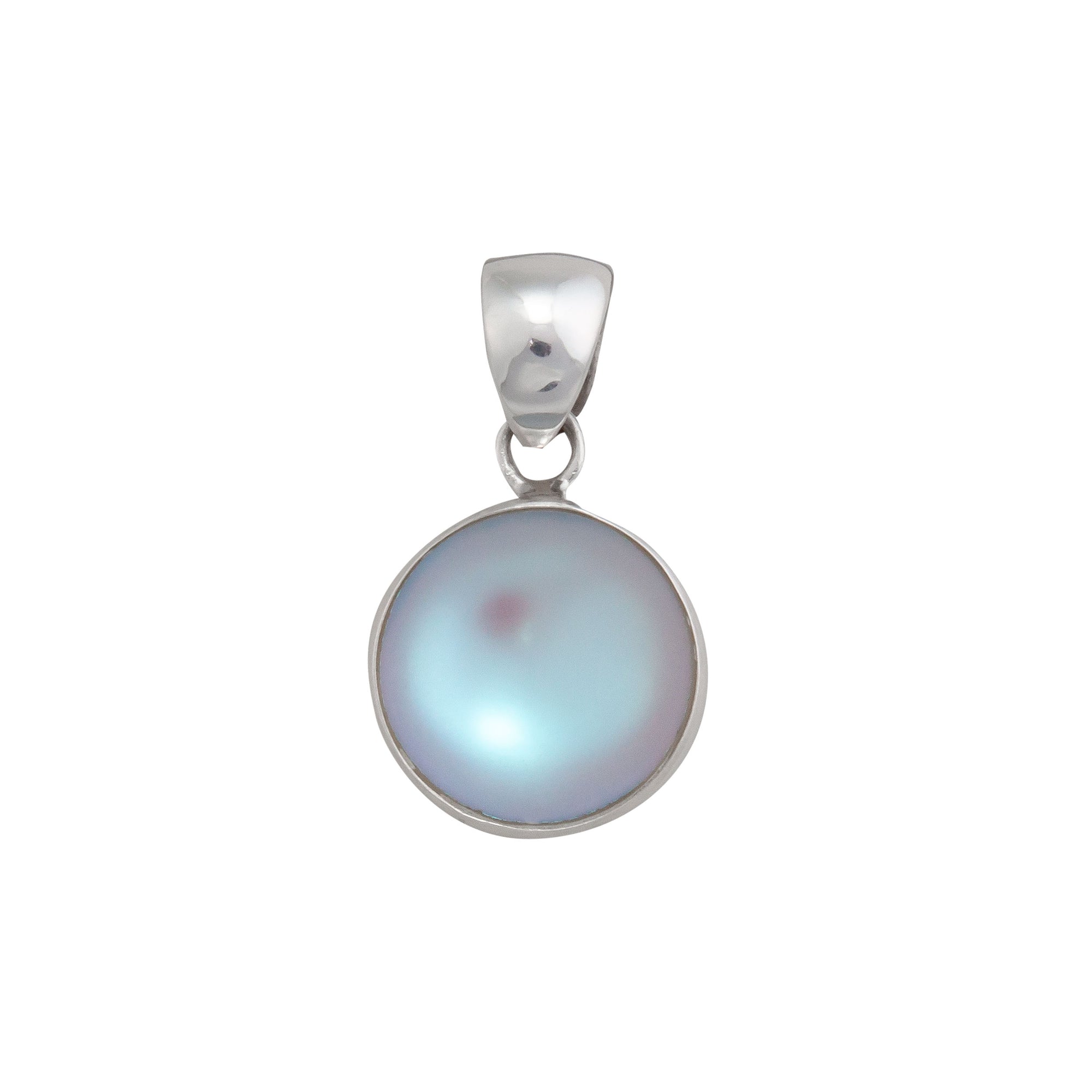 Sterling Silver Luminite Round Pendant | Charles Albert Jewelry