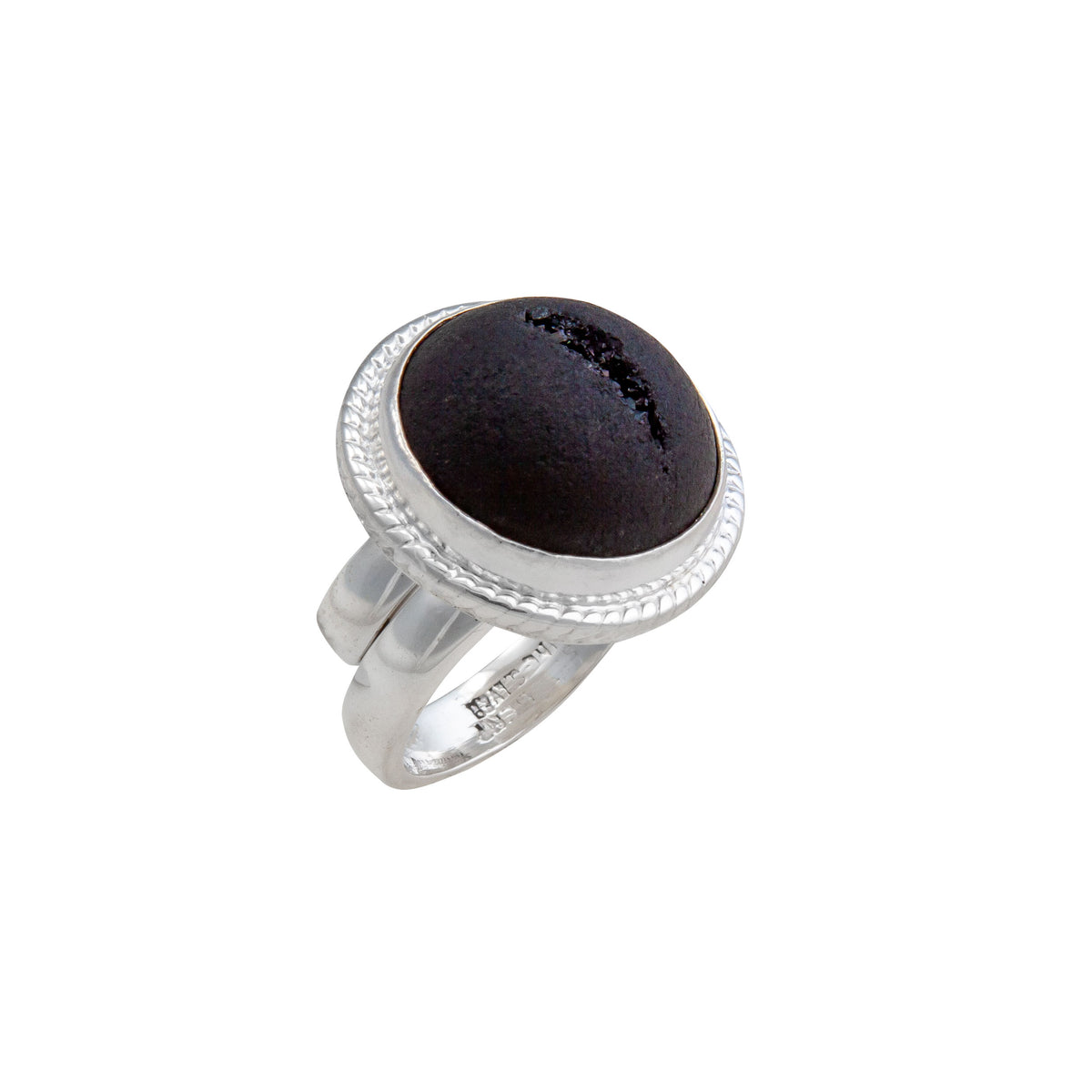 Sterling Silver Matte Black Druzy Ring | Charles Albert Jewelry