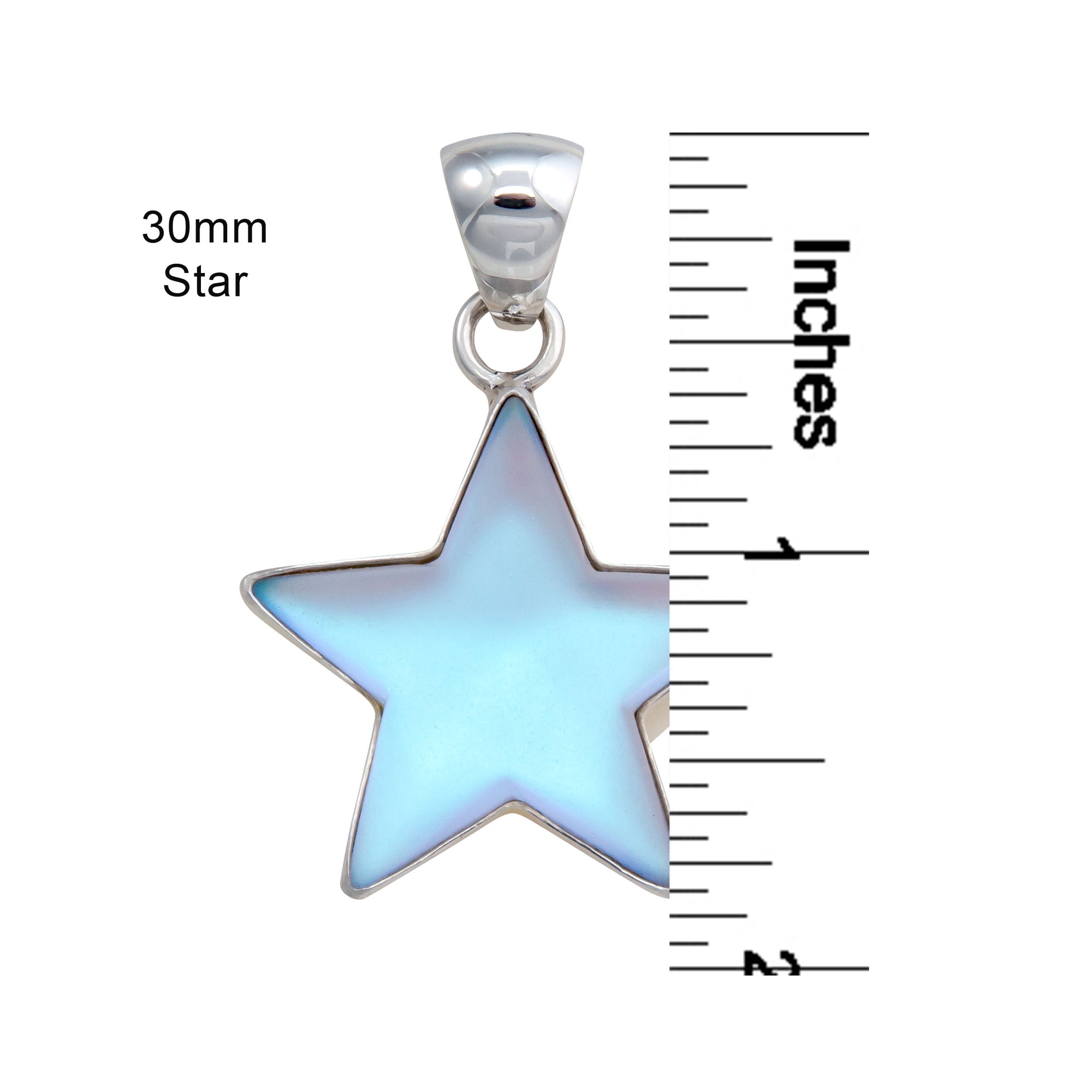 Sterling Silver Medium (30mm) Luminite Star Pendant | Charles Albert Jewelry