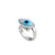 Sterling Silver Mother of Pearl Evil Eye Adjustable Ring | Charles Albert Jewelry