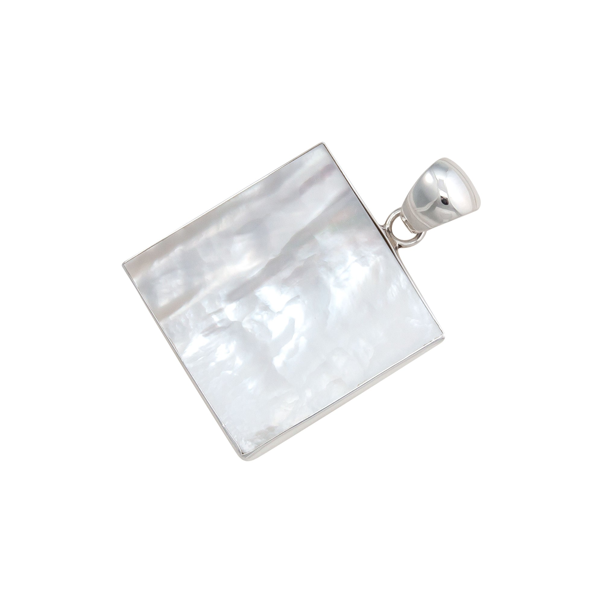 Sterling Silver Mother of Pearl Square Pendant | Charles Albert Jewelry