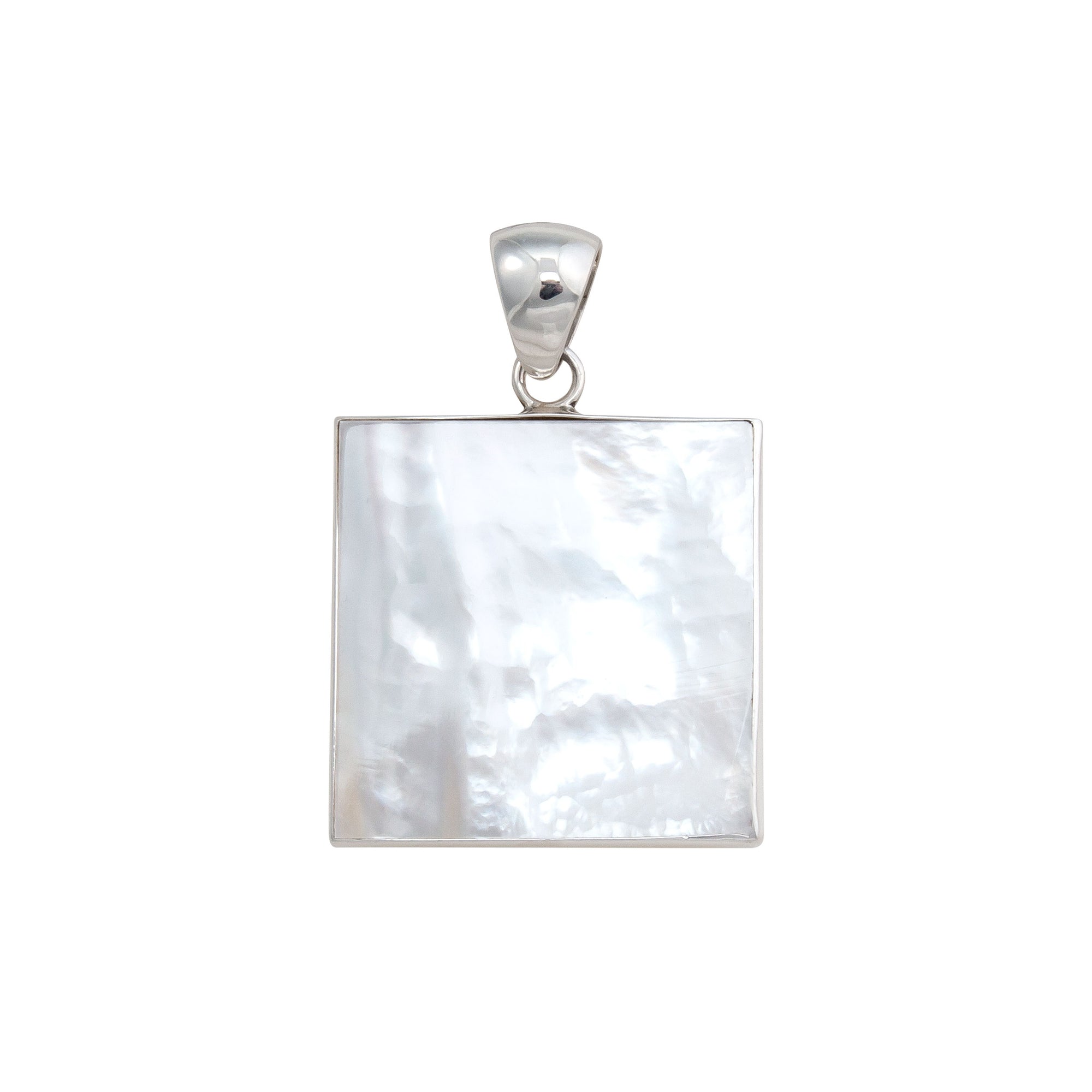 Sterling Silver Mother of Pearl Square Pendant | Charles Albert Jewelry