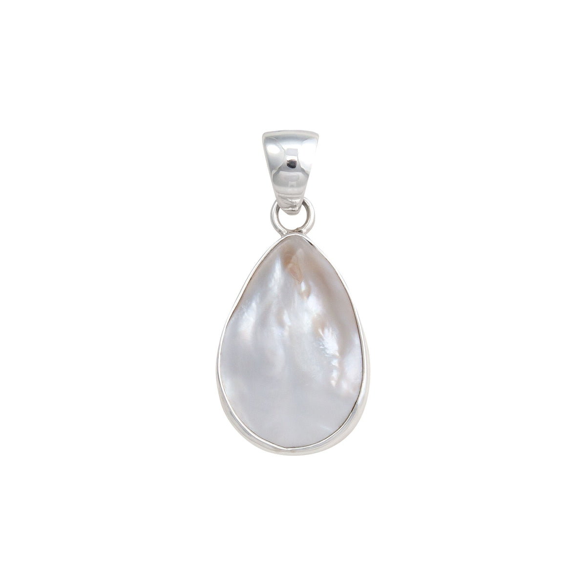 Sterling Silver Mother of Pearl Teardrop Pendant | Charles Albert Jewelry