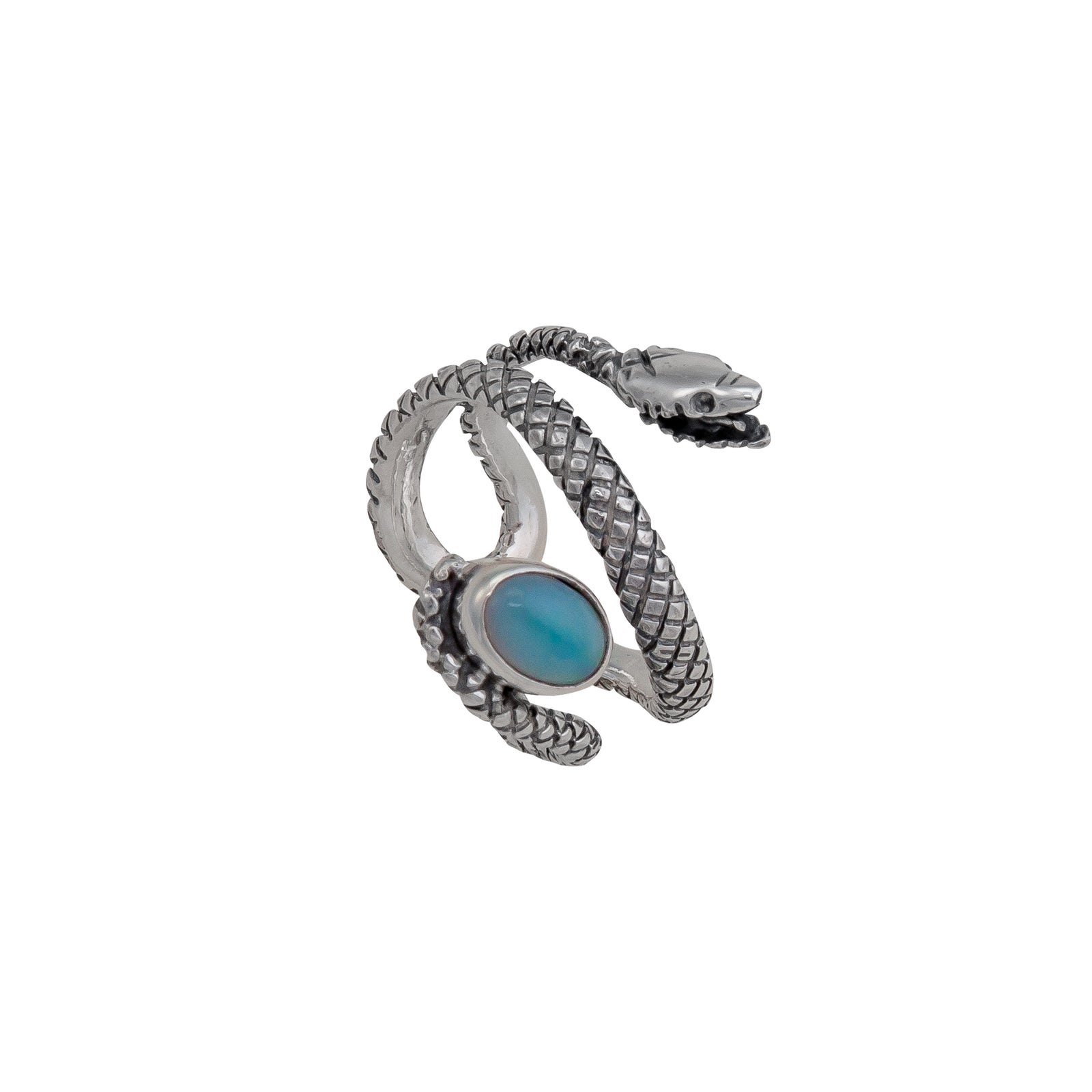 Sterling Silver Opal Snake Ring | Charles Albert Jewelry