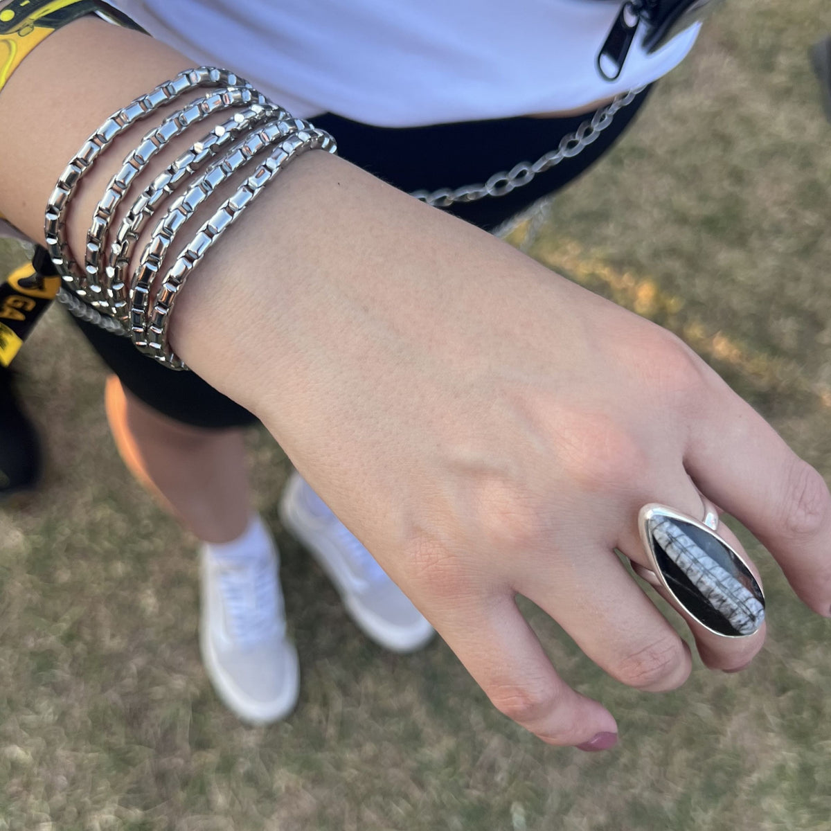 Sterling Silver Orthoceras Adjustable Ring | Charles Albert Jewelry