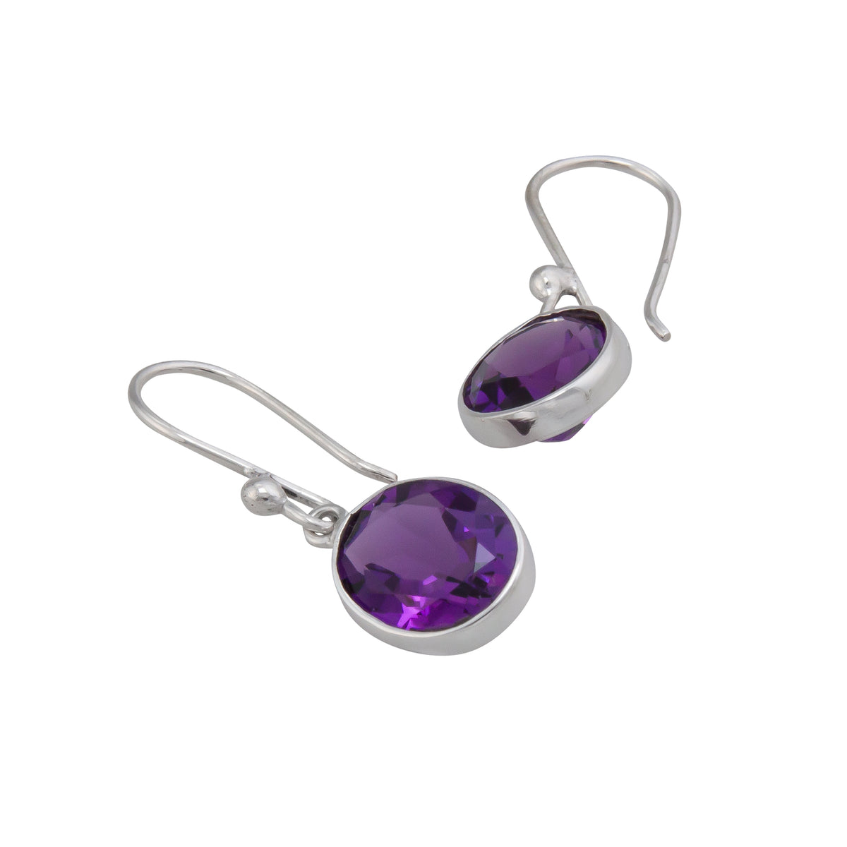 Sterling Silver Oval Amethyst Drop Earrings | Charles Albert Jewelry