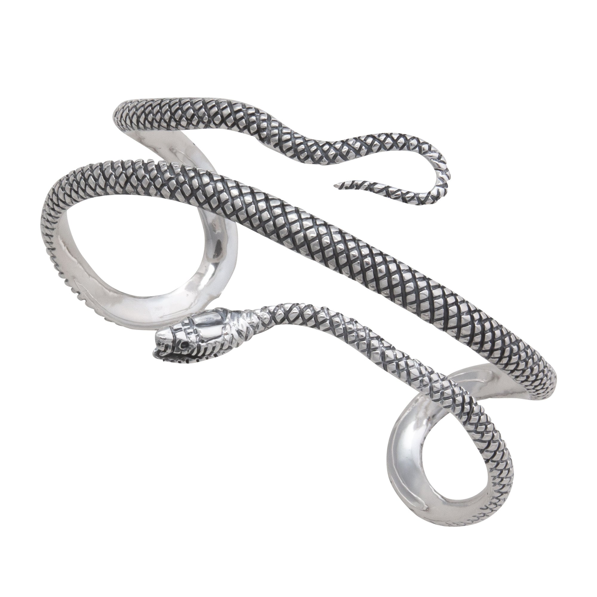 Sterling Silver Oxidized Snake Cuff | Charles Albert Jewelry