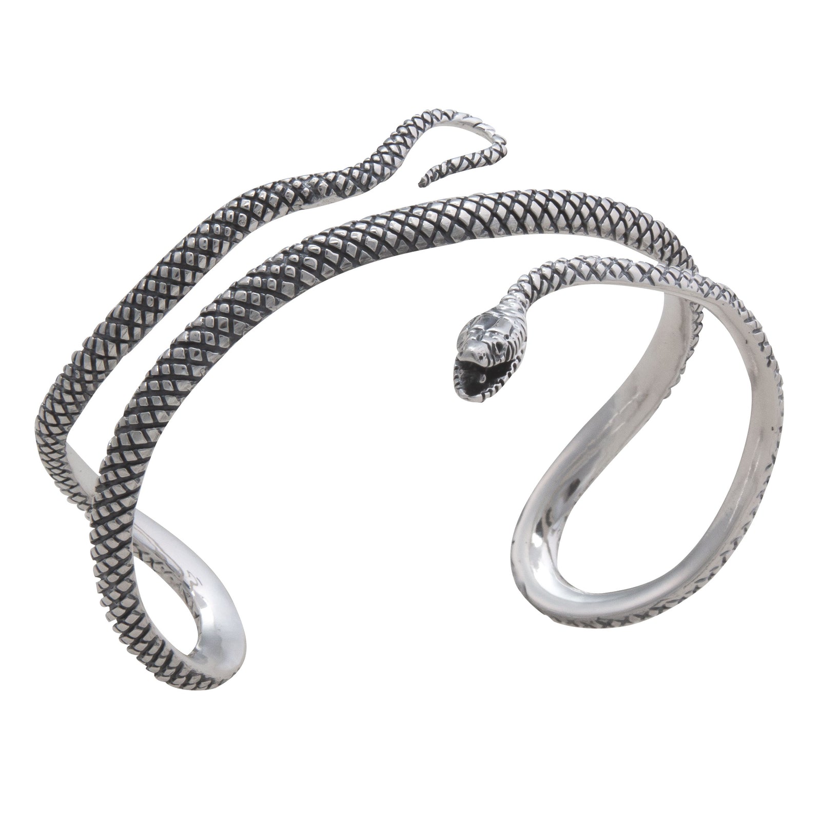 Sterling Silver Oxidized Snake Cuff | Charles Albert Jewelry