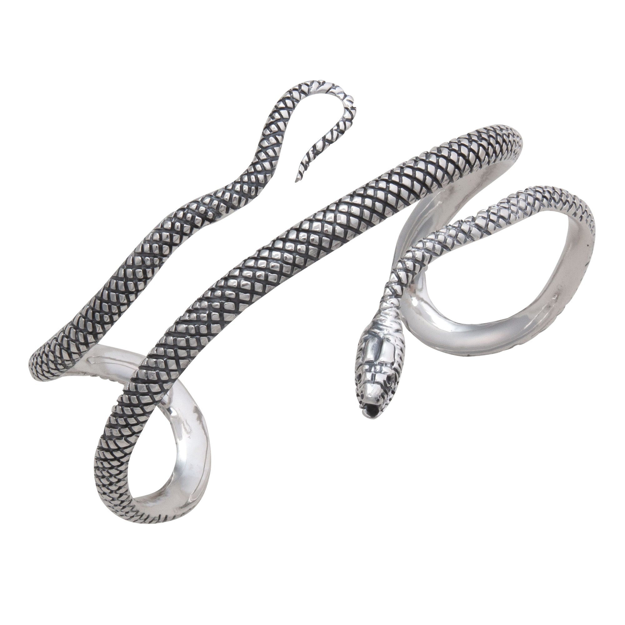 Sterling Silver Oxidized Snake Cuff | Charles Albert Jewelry