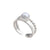 Sterling Silver Pearl High Polished and Twisted Adjustable Cuff Ring | Charles Albert Jewelry