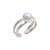 Sterling Silver Pearl High Polished and Twisted Adjustable Cuff Ring | Charles Albert Jewelry