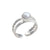 Sterling Silver Pearl High Polished and Twisted Adjustable Cuff Ring | Charles Albert Jewelry